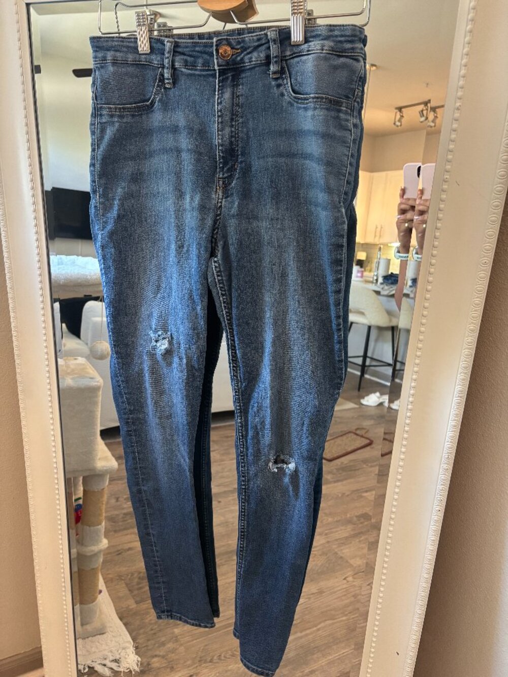 High rise denim skinny jeans size 10